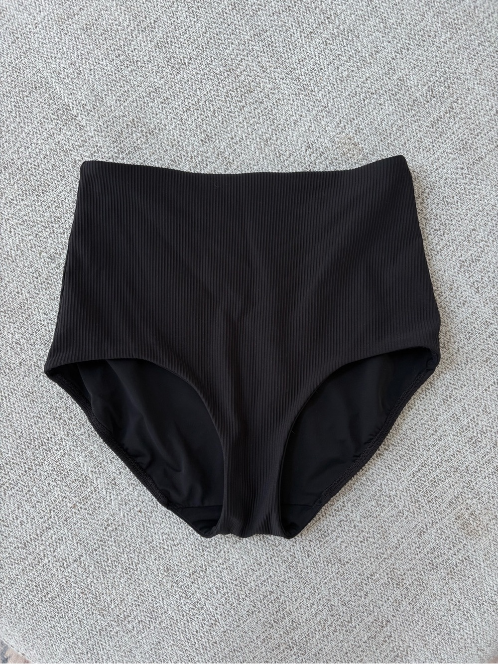 lululemon High-Waist Ribbed Black Bikini Bottoms